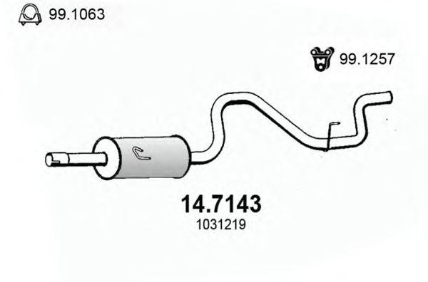Глушитель выхлопных газов конечный 147143 ASSO