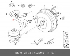Трубка вакуумной системы 34 33 3 403 246 BMW