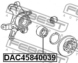 Подшипник ступицы колеса DAC45840039 FEBEST