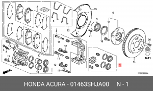 Суппорт тормозной (ремкомплект) 01463SHJA00 HONDA