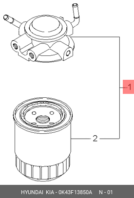 Фильтр топливный 0K43F13850A HYUNDAI KIA