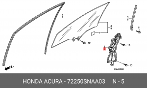 Привод стеклоподъемника 72250SNAA03 HONDA