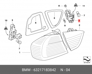 Плата фонаря 63 21 7 183 842 BMW
