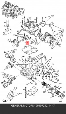 Опрокидывающий элемент, карбюратор 90107292 GENERAL MOTORS