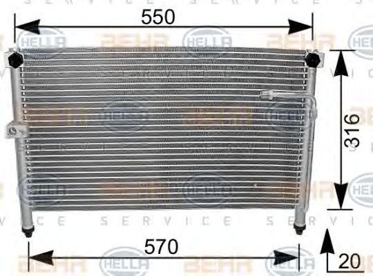 Конденсатор, кондиционер 8FC351037041 HELLA