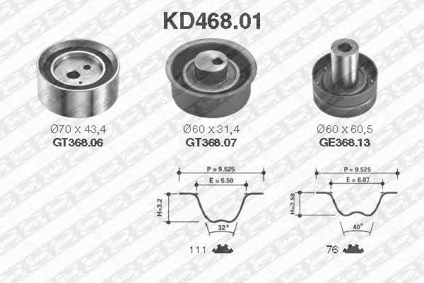 Комплект ремня ГРМ KD468.01 NTN SNR