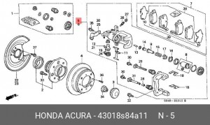 Тормозной суппорт 43018S84A11 HONDA
