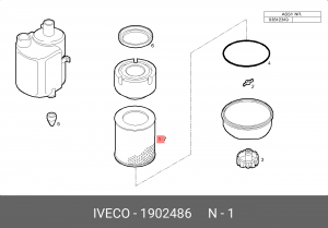 Воздушный фильтр 1902486 IVECO