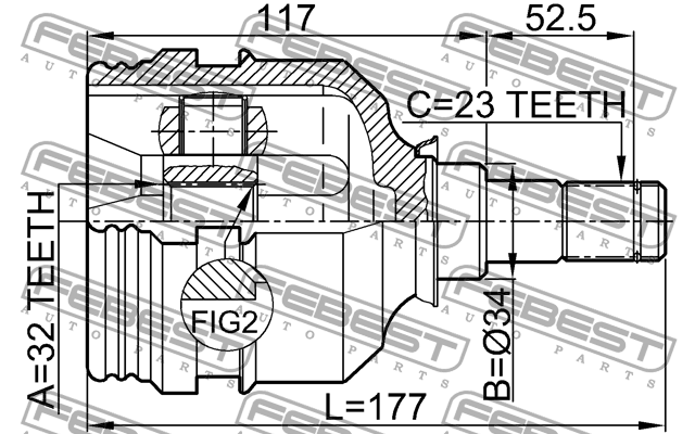 ШРУС 0111-190UKP FEBEST