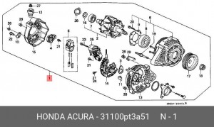 Генератор 31100PT3A51 HONDA