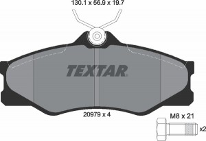 Комплект тормозных колодок, диско 2097904 TEXTAR