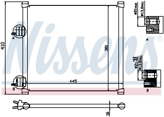 Конденсатор, кондиционер 94302 NISSENS
