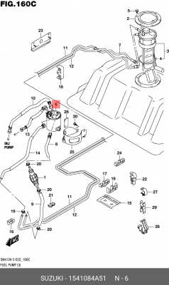 Топливный фильтр 1541084A51 SUZUKI