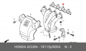Прокладка, выпускной коллектор 18115P5L004 HONDA