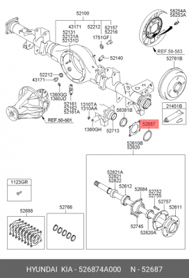 Комплект подшипника ступицы колеса 526874A000 HYUNDAI KIA