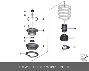 Опора амортизатора подвески 31336775097 BMW