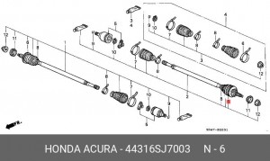 Хомут пыльника ШРУСа 44316-SJ7-003 HONDA
