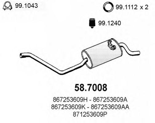 Глушитель выхлопных газов конечный 587008 ASSO
