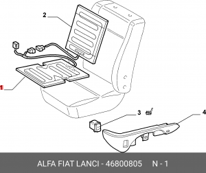 Элемент нагревательный сиденья 46800805 ALFA FIAT LANCIA