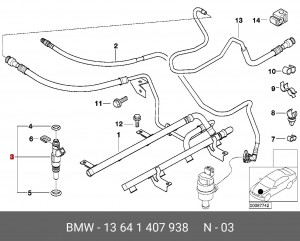 Клапанная форсунка 13 64 1 407 938 BMW