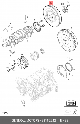 Маховик 93182242 GENERAL MOTORS