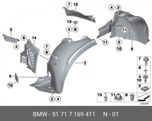 Подкрылок 51 71 7 169 411 BMW