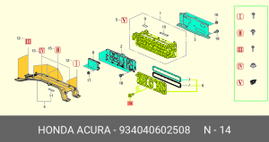 Болт крепления 934040602508 HONDA