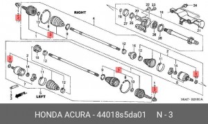 Пыльник ШРУСа (комплект) 44018S5DA01 HONDA