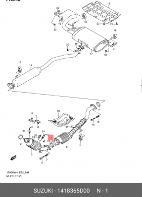 Уплотнительное кольцо, выпускной тр 14183-65D00 SUZUKI