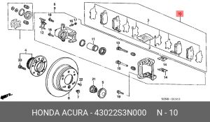Комплект тормозных колодок, диско 43022S3N000 HONDA