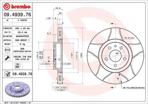 Тормозной диск 09.4939.76 BREMBO