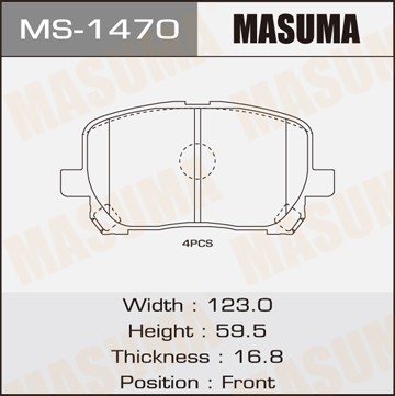 Колодки тормозные дисковые MS1470 MASUMA