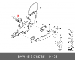 Механизм запорный 51 21 7 187 881 BMW