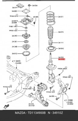 Амортизатор подвески TD1134900B MAZDA