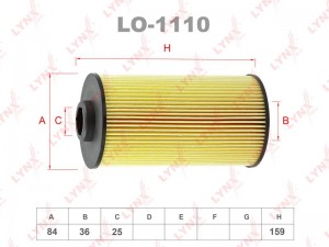 Фильтр масляный двигателя LO-1110 LYNXAUTO