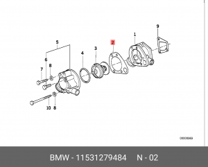 Прокладка, корпус термостата 11 53 1 279 484 BMW