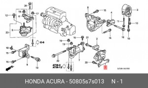 Кронштейн крепления КПП 50805S7S013 HONDA