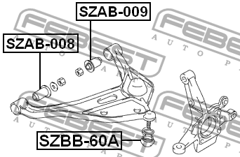 Сайлентблок рычага подвески SZAB-009 FEBEST