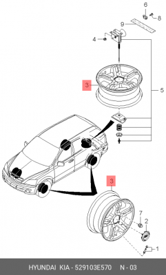 Диск колеса 529103E570 HYUNDAI KIA