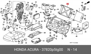 Блок управления, система впрыска 37820P5TG00 HONDA