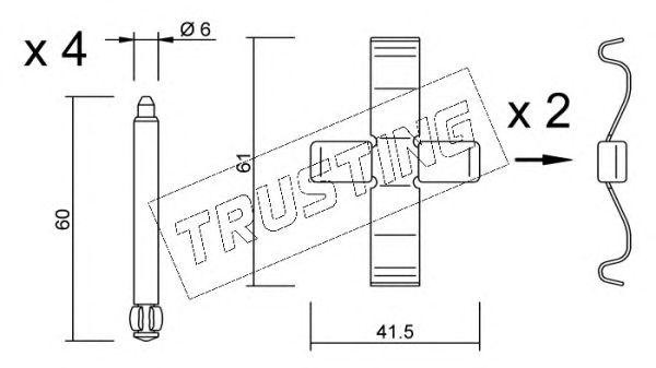 Комплектующие, колодки дискового тормоза KIT085 TRUSTING