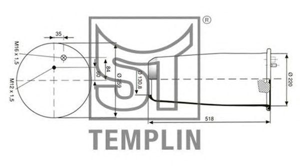 Кожух пневматической рессоры 040606106940 TEMPLIN