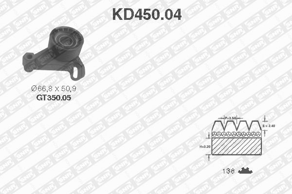 Комплект ремня ГРМ KD450.04 NTN SNR
