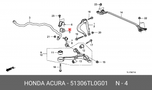 Втулка стабилизатора 51306TL0G01 HONDA