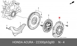 Нажимной диск сцепления 22300PH3G00 HONDA