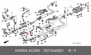 Выпускной трубопровод 18210S04J01 HONDA