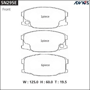 Колодки тормозные дисковые SN295E ADVICS
