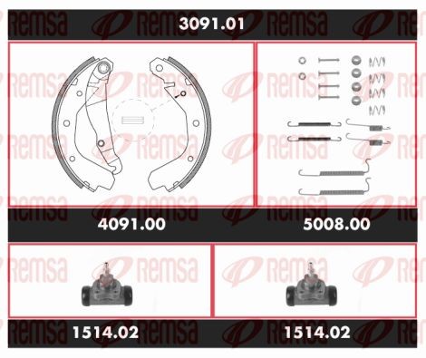 Комплект тормозных колодок SPK309101 REMSA