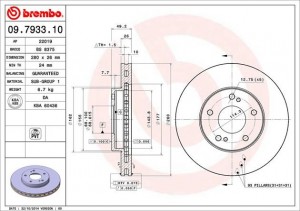 Тормозной диск 09.7933.10 BREMBO