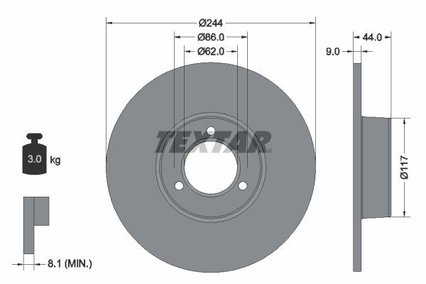 Тормозной диск 92022100 TEXTAR